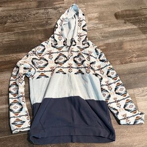 Buckle Multicolor Patterned Hoodie